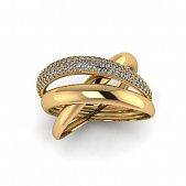 Перстень из красного золота  с цирконием (модель 02-2839.0.1402)