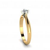 Перстень из красного+белого золота  с бриллиантом (модель 02-1339.1.4110)
