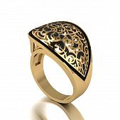 Перстень из красного золота  с цирконием (модель 02-1427.0.1402)