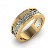Перстень из красного+белого золота  с цирконием (модель 02-2093.0.4401)