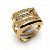 Перстень из красного золота  с цирконием (модель 02-1743.0.1402)