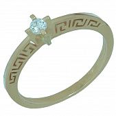Перстень из красного золота  с цирконием (модель 02-0743.0.1401)