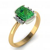 Перстень из красного+белого золота  с топазом зеленым (модель 02-1248.0.4225)
