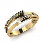 Перстень из красного+белого золота  с цирконием (модель 02-0918.1.4401)