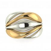 Перстень из красного+белого золота  (модель 02-1553.0.4000)