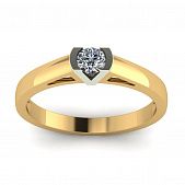 Перстень из красного+белого золота  с цирконием (модель 02-1344.0.4401)