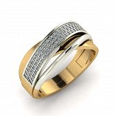 Перстень из красного+белого золота  с бриллиантом (модель 02-1698.0.4110)