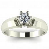 Перстень из белого золота  с бриллиантом (модель 02-0797.0.2110)