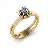 Перстень из белого золота  с бриллиантом (модель 02-1544.0.2110)
