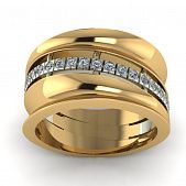 Перстень из красного+белого золота  с цирконием (модель 02-1327.0.4401)