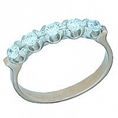 Перстень из белого золота  с бриллиантом (модель 02-0671.0.2110)