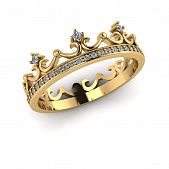 Перстень из красного золота  с цирконием (модель 02-1391.0.1401)