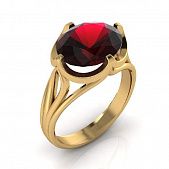Перстень из красного золота  с дымчатым кварцем (модель 02-2825.0.1250)